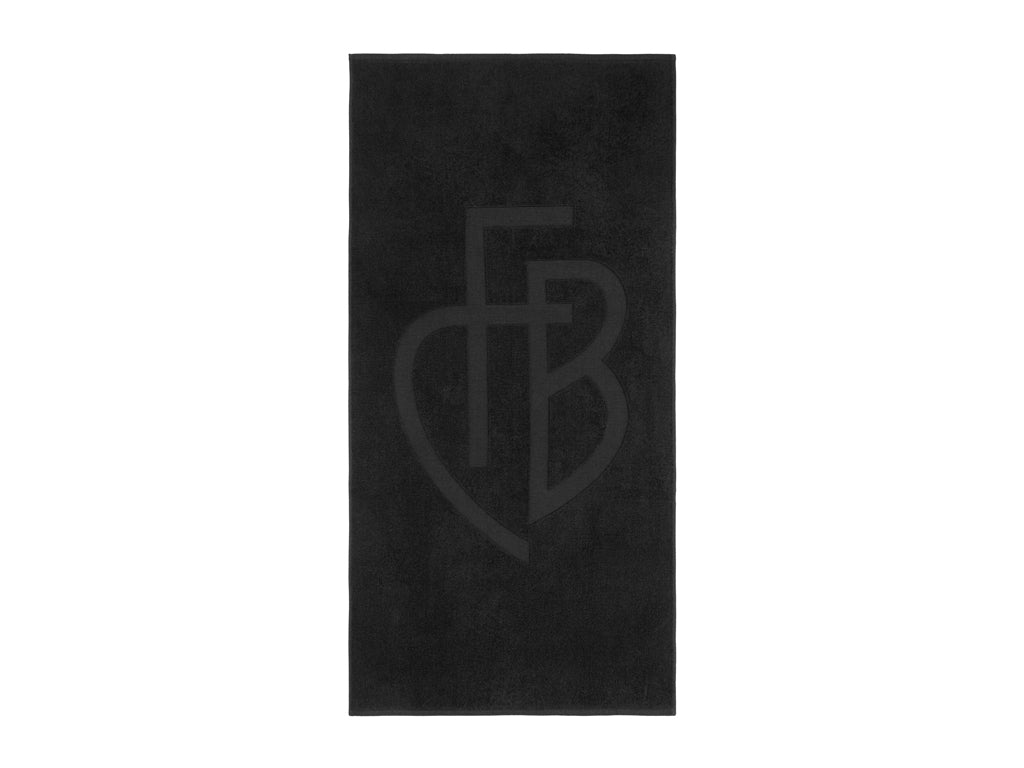 Duschtuch schwarz Monogramm