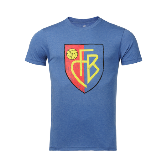 T-Shirt blau meliert Retro