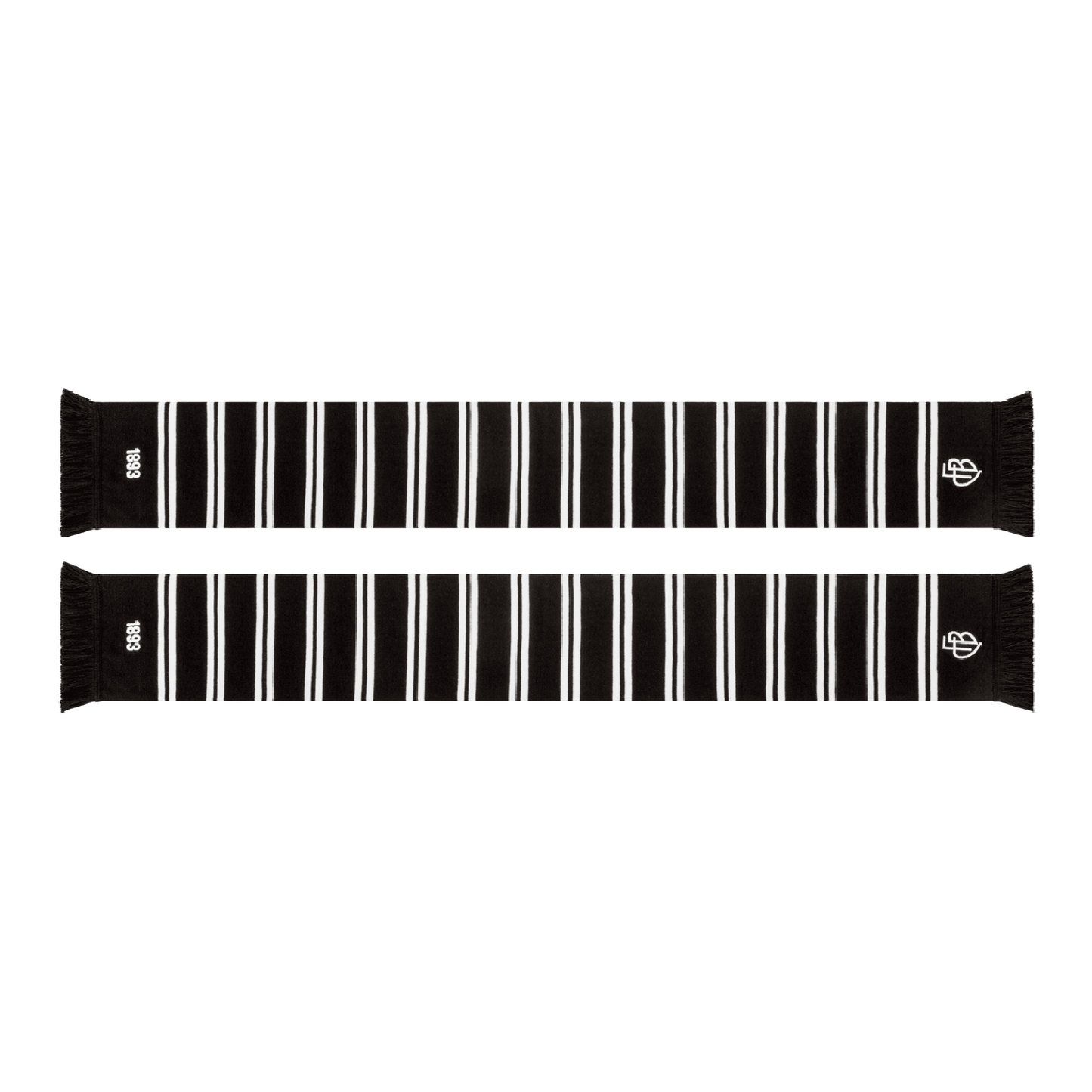 Jacquardschal Ringe schwarz/weiss