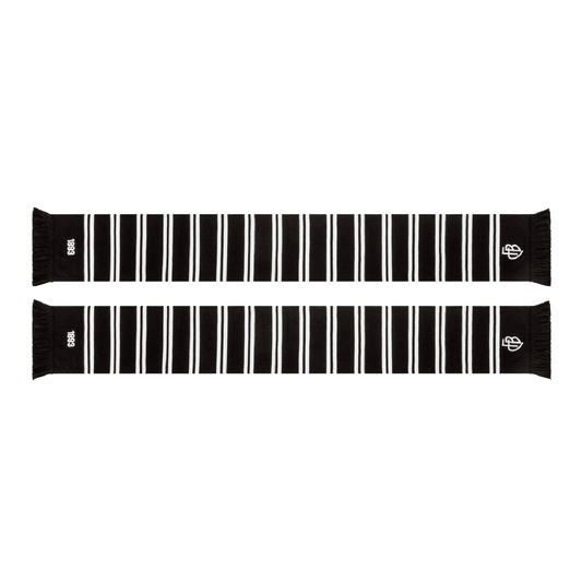 Jacquardschal Ringe schwarz/weiss