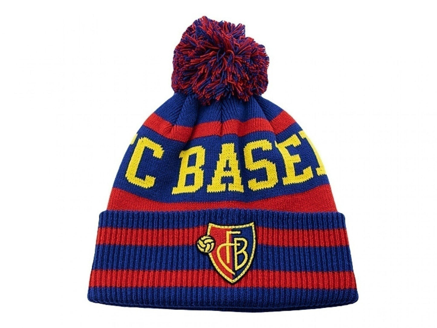 Bommelmütze rotblau gestreift