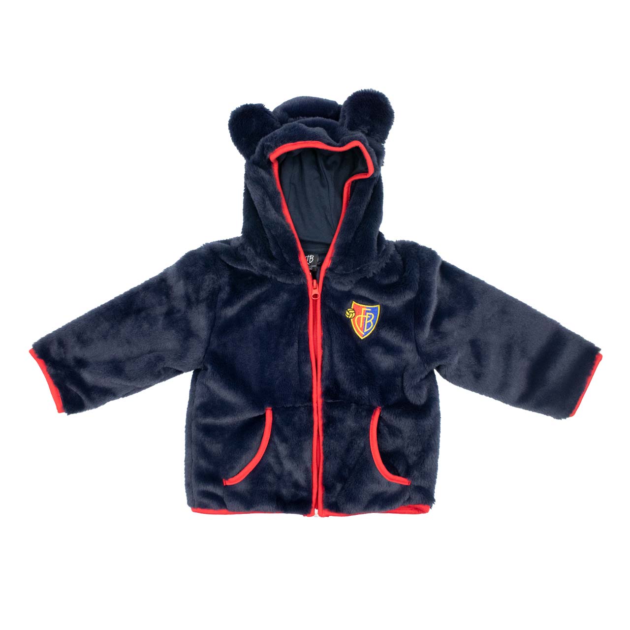 Plüschjacke Kids blau/rot