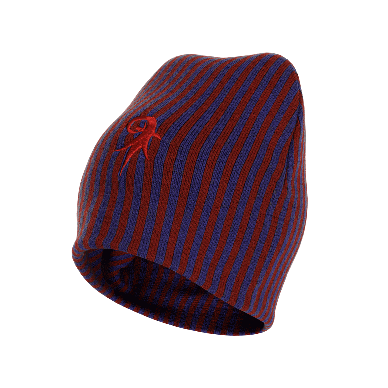 Beanie rotblau gestreift