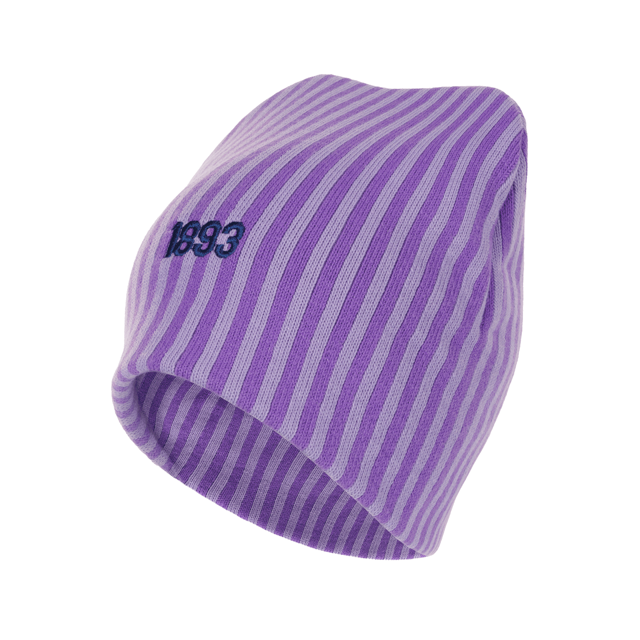 Beanie lila gestreift