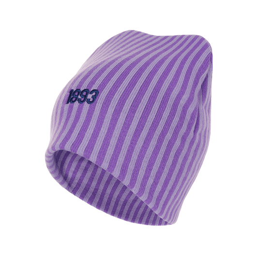 Beanie lila gestreift