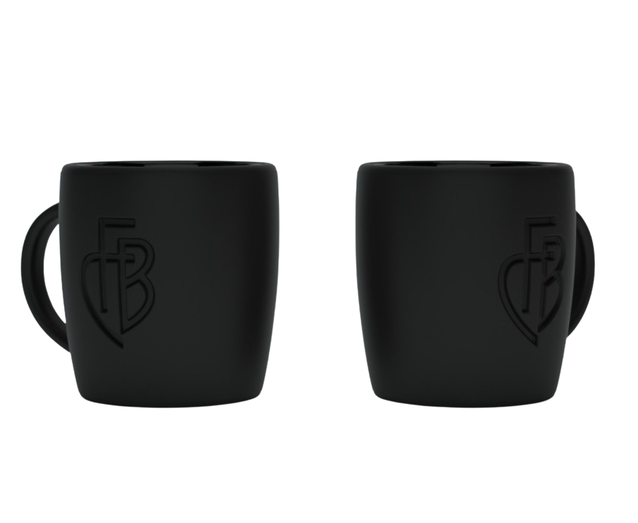 Tasse schwarz matt Monogramm