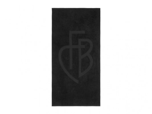 Duschtuch schwarz Monogramm