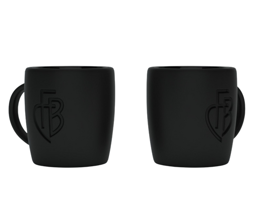 Tasse schwarz matt Monogramm