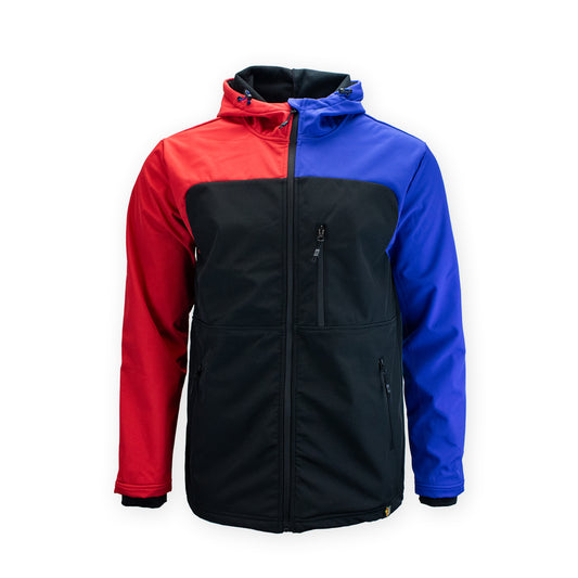 Softshelljacke rotblau/schwarz